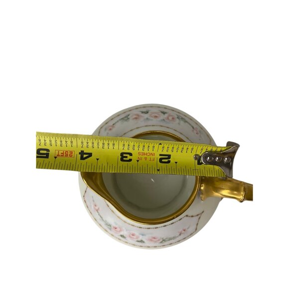 Antique J & C Creamer Bone China Pink Roses Gold Trim Portland G.H.B 5" - Picture 4 of 9